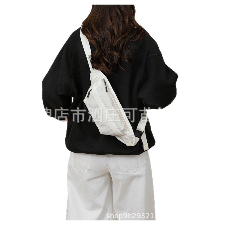 Geantă crossbody din pânză, unisex, cu fermoar, căptușeală din nailon, interior laminat (Primăvara 2024)