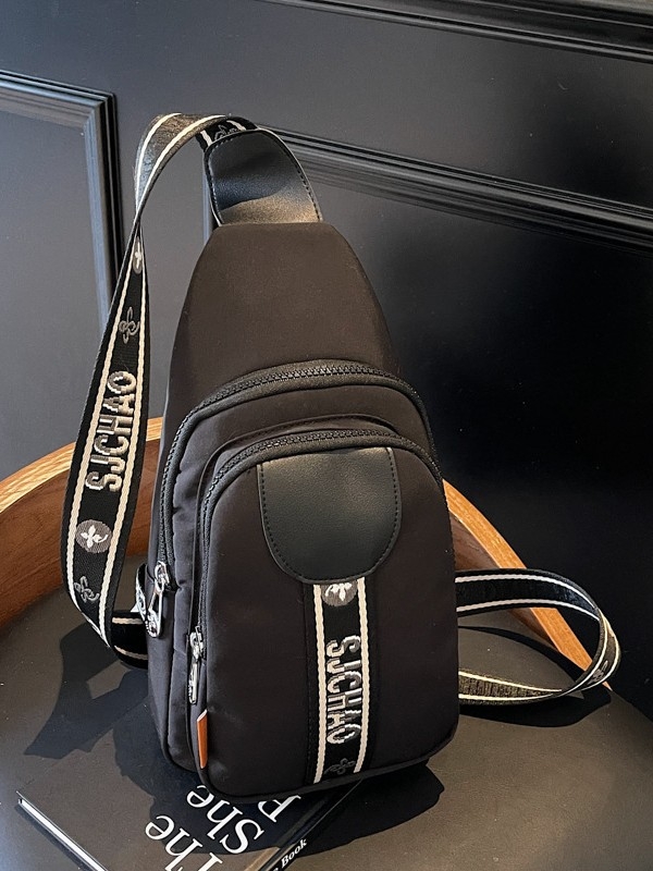 Ženska nylon crossbody torba, gradski stil, zatvaranje na zip, unutarnja zip pretinac i džep za ID – proljeće 2025