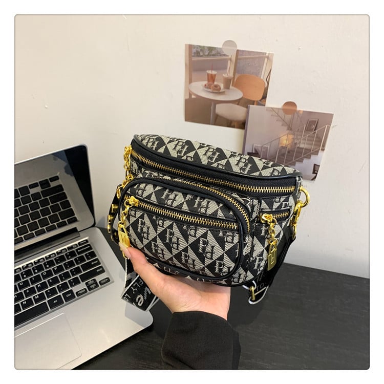 Urban PU pojas torba s više pretinaca, crossbody dizajn, zatvarač, poliester podstava