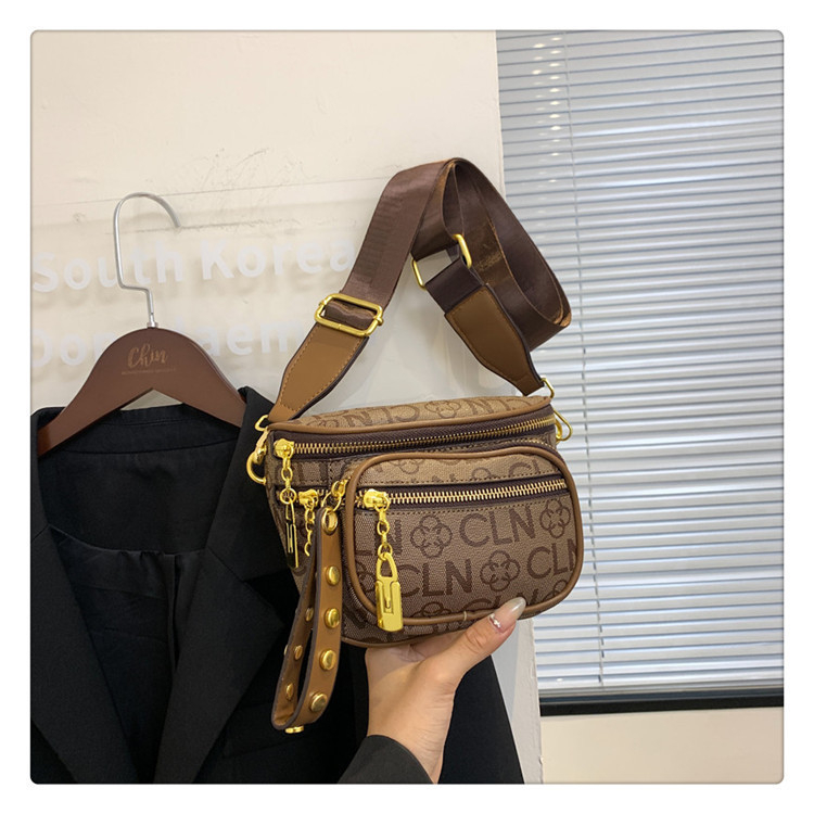 Urban PU pojas torba s više pretinaca, crossbody dizajn, zatvarač, poliester podstava