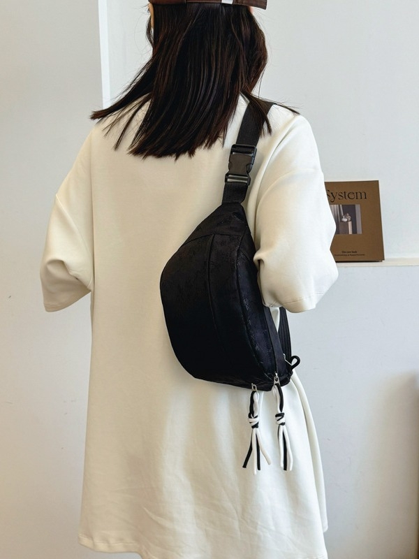 Crossbody/pojas torba s džepom za telefon, pamuk, najlon podstava, zatvaranje na zatvarač, unutarnji pretinac, gradski minimalistički stil, ljeto 2024