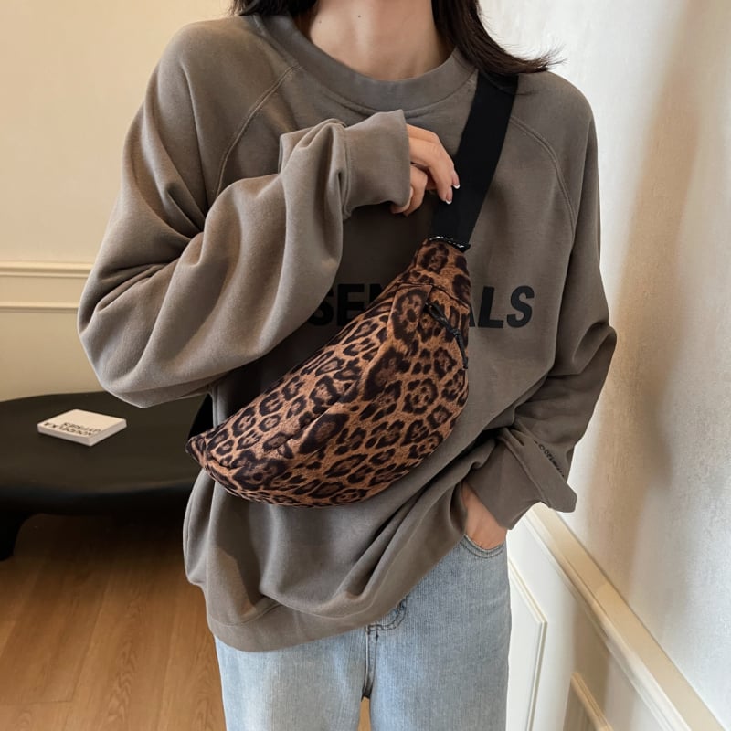 Чанта от велур през рамо — уличен стил, есен 2024, цип, вътрешен джоб с цип