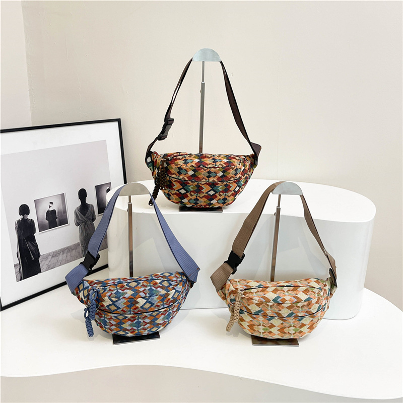 Crossbody torba, urbanistički jednostavan stil, platno, proljeće 2025, zatvarač, džep za ID