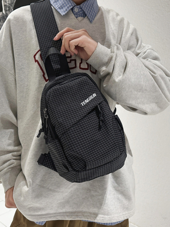 Crossbody torba – urbana jednostavnost, najlon, podstava od poliester-pamuk, zatvaranje zatvaračem, unutarnja struktura dokument torbe, mekana, Zima 2025, Blue canon.