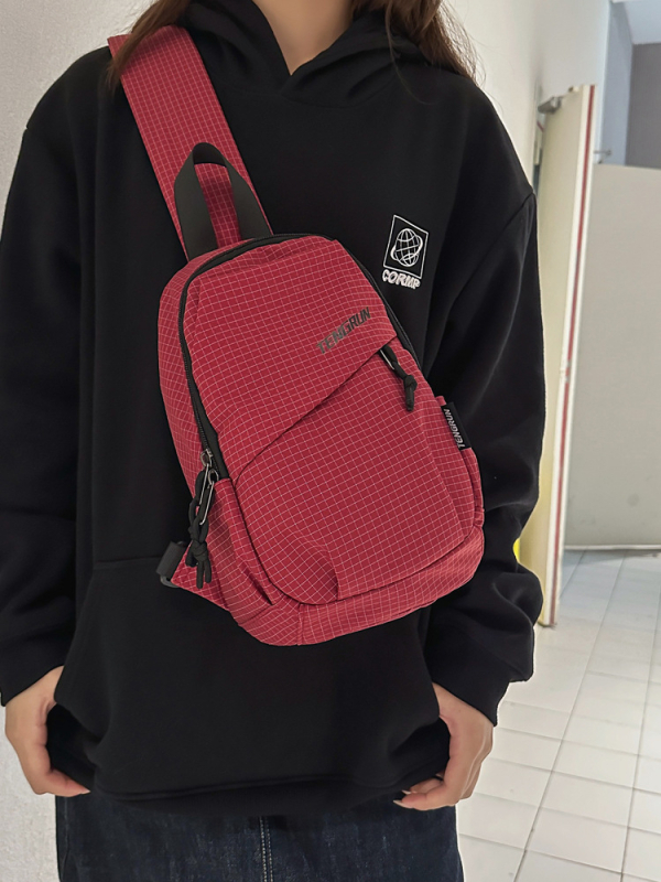 Crossbody torba – urbana jednostavnost, najlon, podstava od poliester-pamuk, zatvaranje zatvaračem, unutarnja struktura dokument torbe, mekana, Zima 2025, Blue canon.