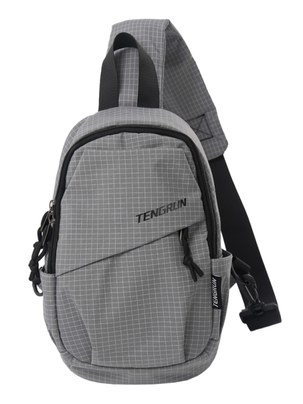 Crossbody torba – urbana jednostavnost, najlon, podstava od poliester-pamuk, zatvaranje zatvaračem, unutarnja struktura dokument torbe, mekana, Zima 2025, Blue canon.