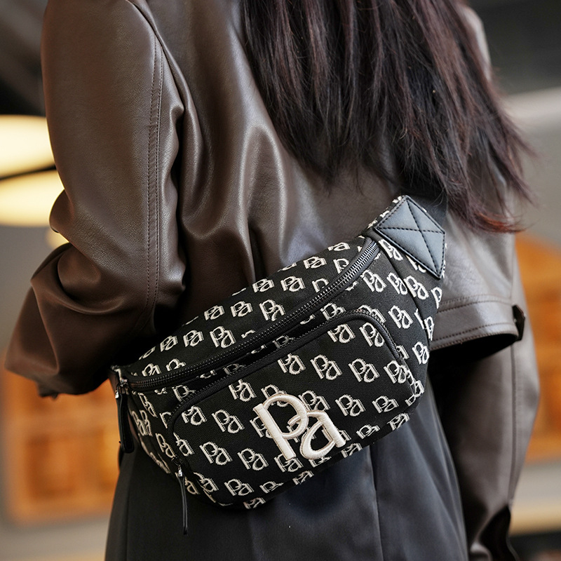 GOLANDAI ženska crossbody torba – gradska jednostavnost, platno, zatvarač, unutarnji džepovi sa zatvaračem i džep za telefon, jesen 2024
