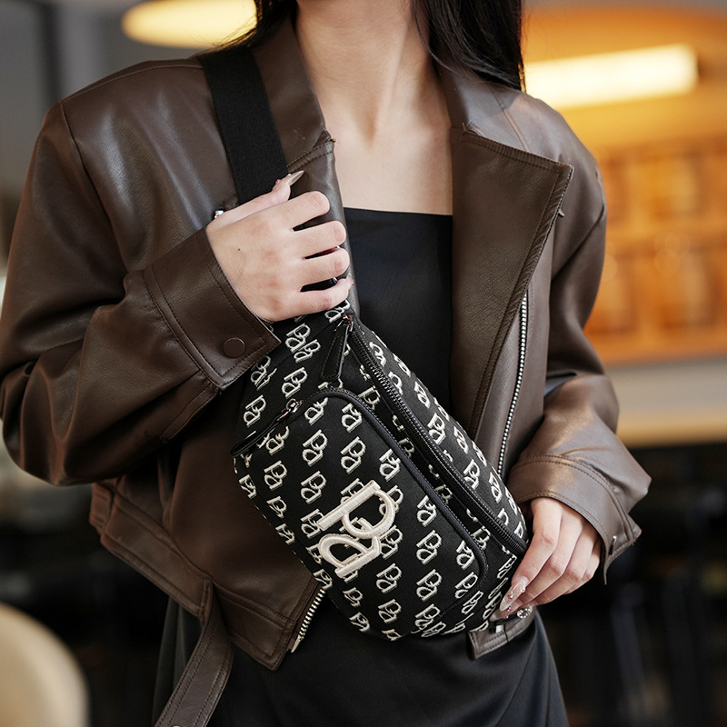 GOLANDAI ženska crossbody torba – gradska jednostavnost, platno, zatvarač, unutarnji džepovi sa zatvaračem i džep za telefon, jesen 2024