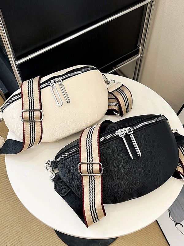 Ženska crossbody torbica s džepom za telefon – PU materijal, zatvarač, mala veličina, jednostruka naramenica, jesen 2024