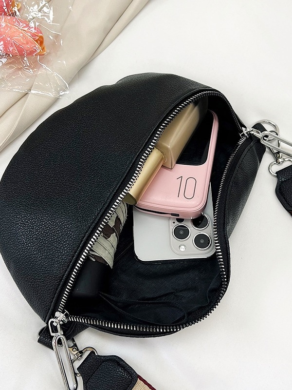 Ženska crossbody torbica s džepom za telefon – PU materijal, zatvarač, mala veličina, jednostruka naramenica, jesen 2024