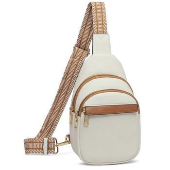 PU koža crossbody torbica, etnički stil, zatvarač, džep za mobitel i ID, poliester podstava