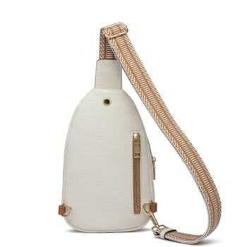 PU koža crossbody torbica, etnički stil, zatvarač, džep za mobitel i ID, poliester podstava