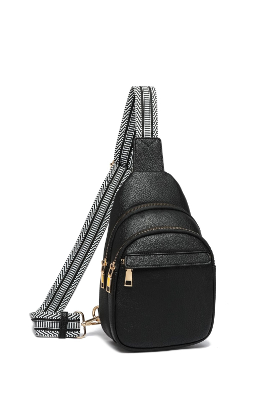 PU koža crossbody torbica, etnički stil, zatvarač, džep za mobitel i ID, poliester podstava