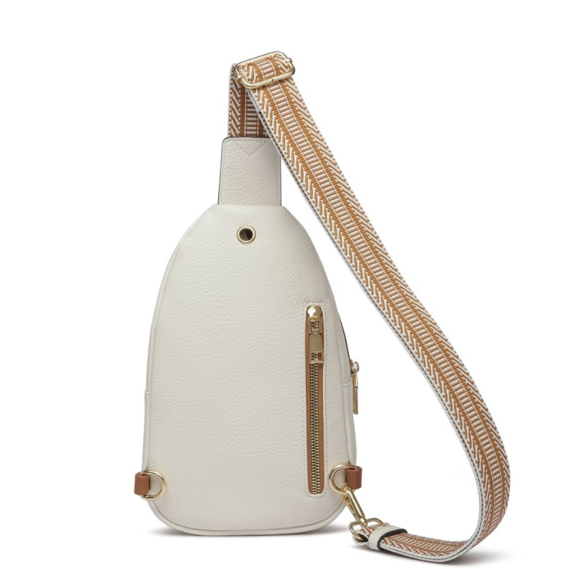 PU koža crossbody torbica, etnički stil, zatvarač, džep za mobitel i ID, poliester podstava