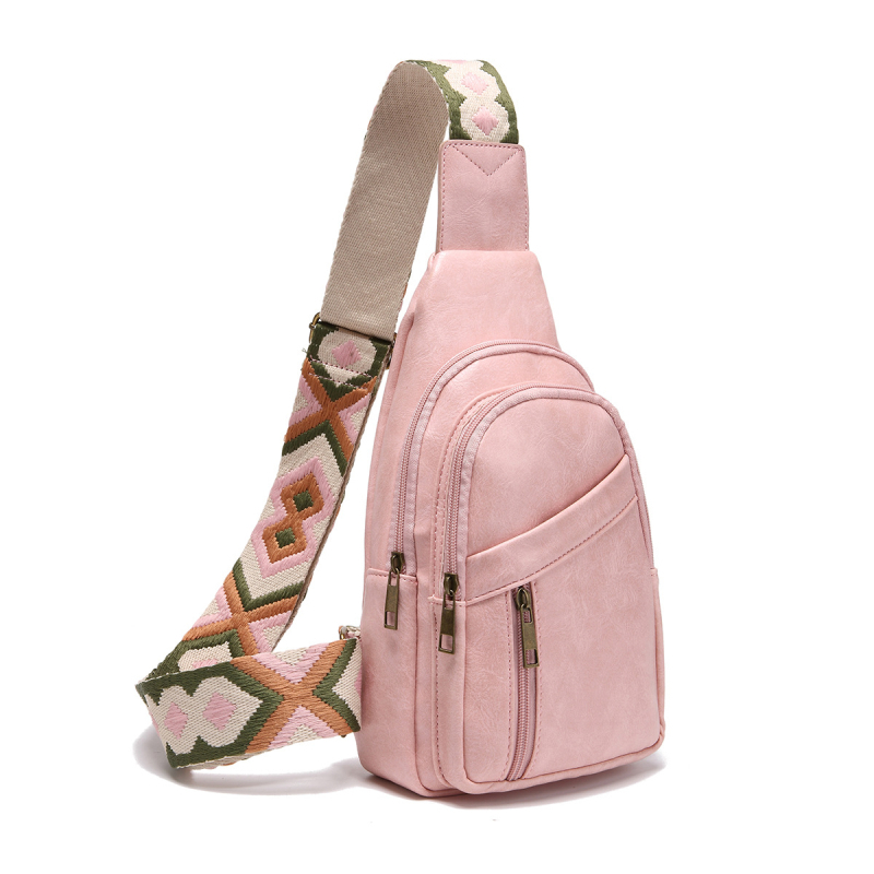 Ženska crossbody torba, boemski stil, PU koža, podstava od poliester, zatvarač, svakodnevna upotreba