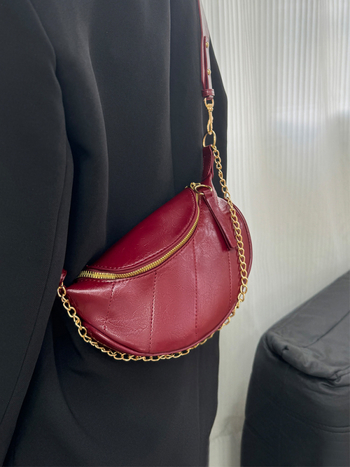 Crossbody torba od PU materijala, gradski stil, oblik školjke, zatvaranje na zip