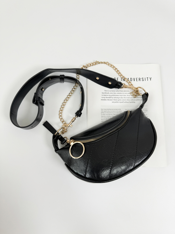 Crossbody torba od PU materijala, gradski stil, oblik školjke, zatvaranje na zip