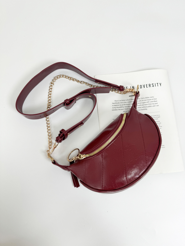 Crossbody torba od PU materijala, gradski stil, oblik školjke, zatvaranje na zip