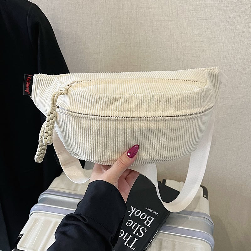 Ženska platnena crossbody torba - Zima 2025, zatvarač, džep za telefon, trodimenzionalni dizajn