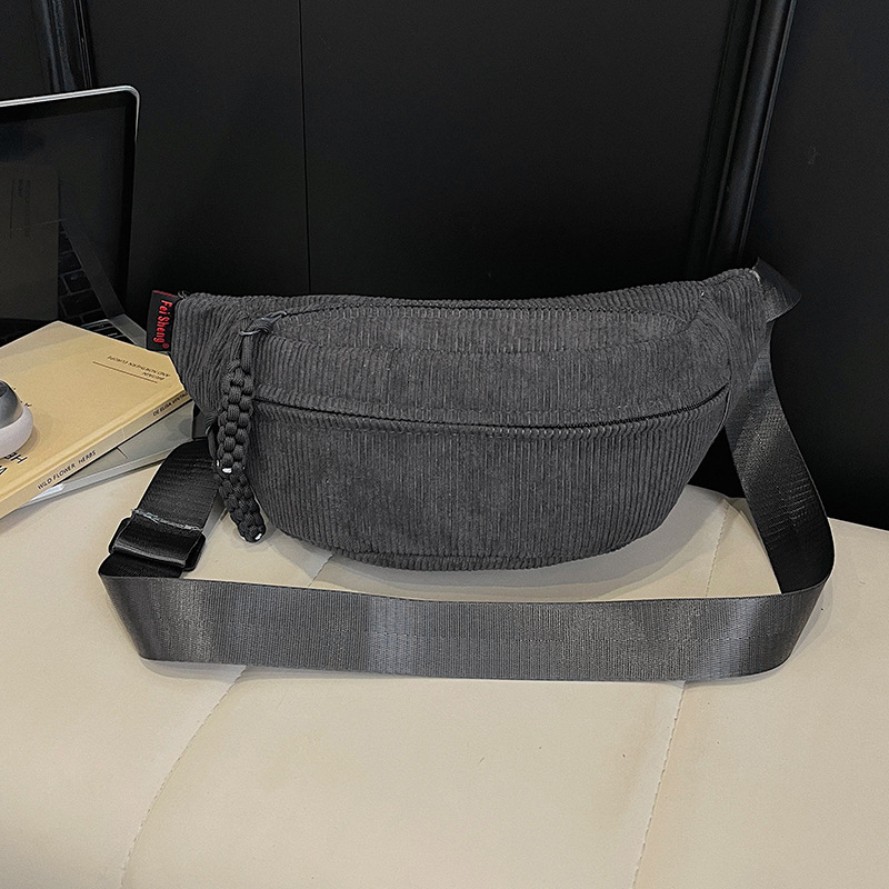 Ženska platnena crossbody torba - Zima 2025, zatvarač, džep za telefon, trodimenzionalni dizajn