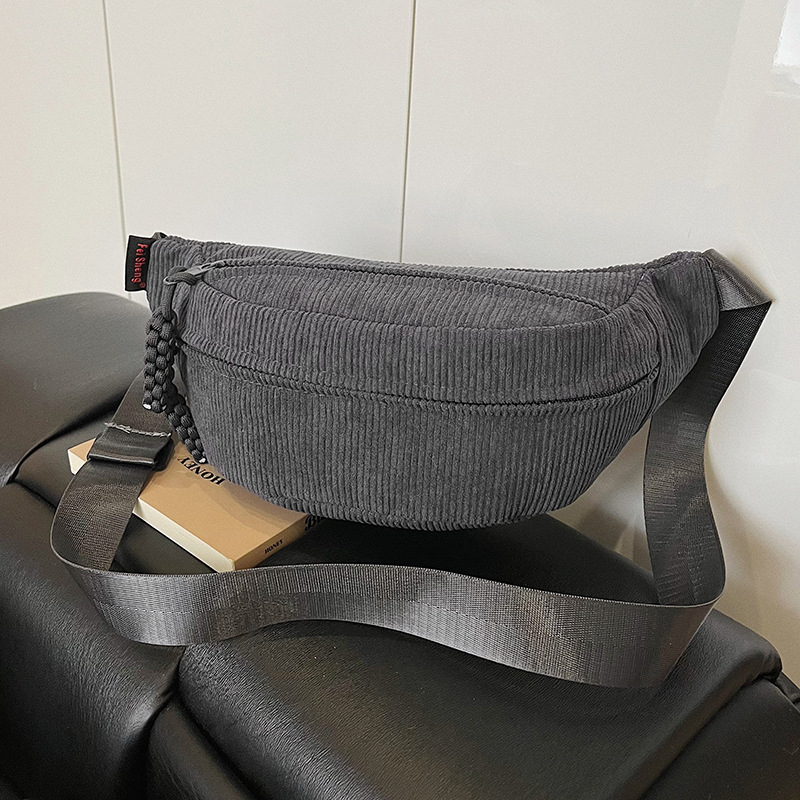 Ženska platnena crossbody torba - Zima 2025, zatvarač, džep za telefon, trodimenzionalni dizajn