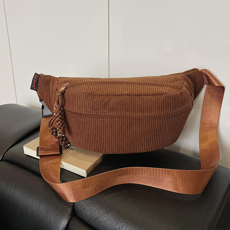 Ženska platnena crossbody torba - Zima 2025, zatvarač, džep za telefon, trodimenzionalni dizajn
