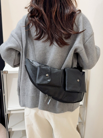 PU kožna crossbody torba, gradski stil, jesen 2025, zatvarač, džep za telefon
