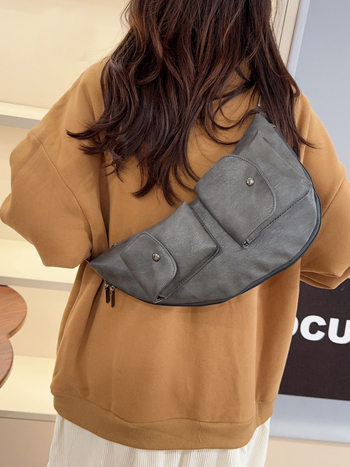 PU kožna crossbody torba, gradski stil, jesen 2025, zatvarač, džep za telefon