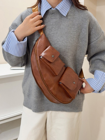 PU kožna crossbody torba, gradski stil, jesen 2025, zatvarač, džep za telefon