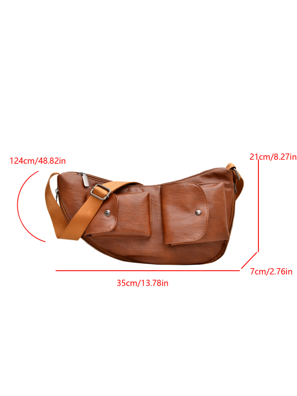 PU kožna crossbody torba, gradski stil, jesen 2025, zatvarač, džep za telefon