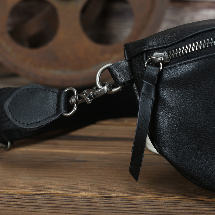 Ženska torbica od prave kože, gornji sloj teleće kože, mala kvadratna crossbody torbica sa zipom, unutarnja džep sa zipom