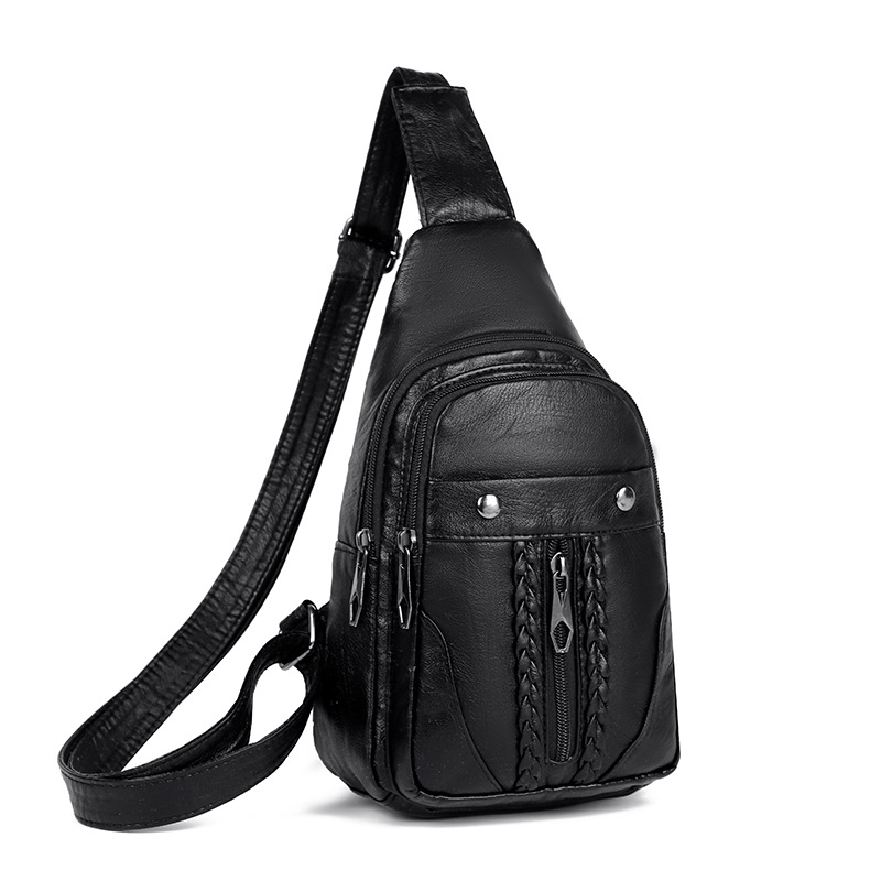 Bukapi Ženska crossbody torba od isprane kože s pletenim uzorkom, mekana koža, dekorativne metalne pločice i nasmijani detalj, unutarnja zip-kutija, džep za telefon, ID džep, proljeće 2025
