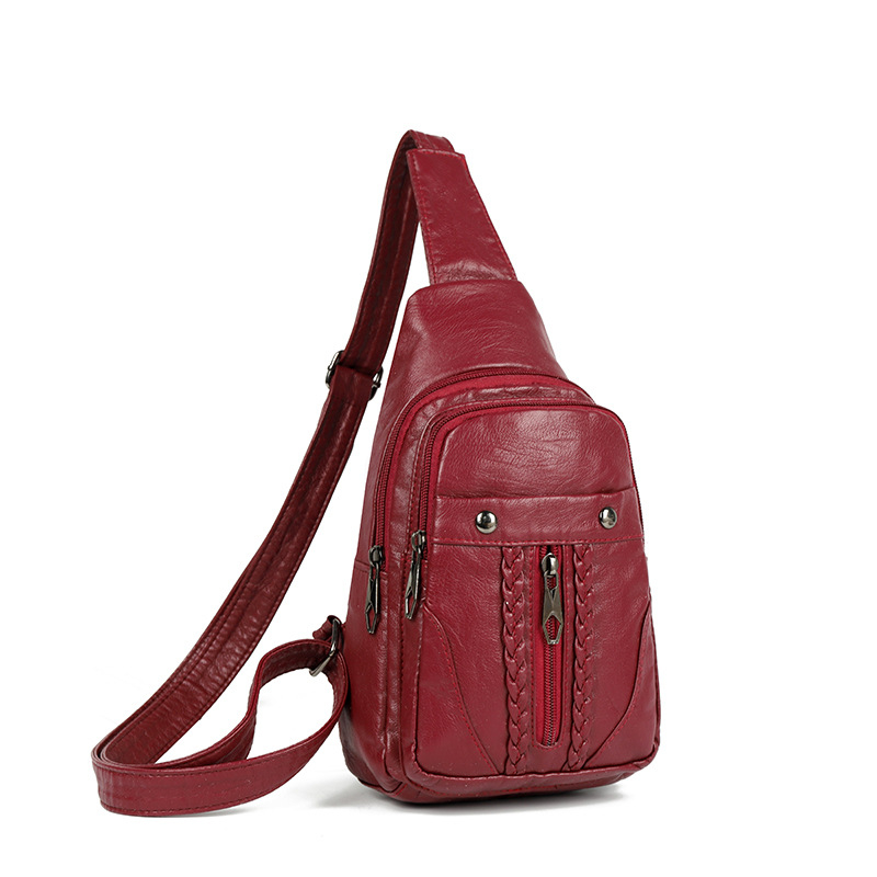 Bukapi Ženska crossbody torba od isprane kože s pletenim uzorkom, mekana koža, dekorativne metalne pločice i nasmijani detalj, unutarnja zip-kutija, džep za telefon, ID džep, proljeće 2025