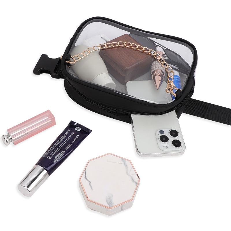 Prozirna PVC ženska crossbody torba, ulični stil, zatvarač, trodimenzionalni dizajn, Tinyat/Tianyi