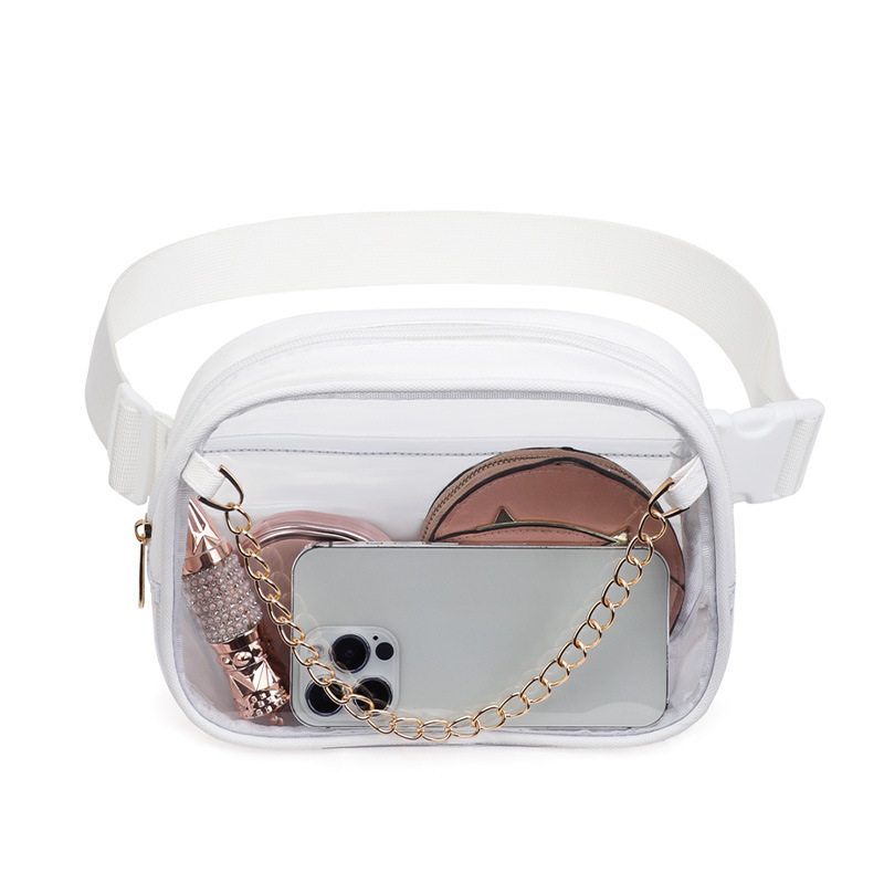 Prozirna PVC ženska crossbody torba, ulični stil, zatvarač, trodimenzionalni dizajn, Tinyat/Tianyi