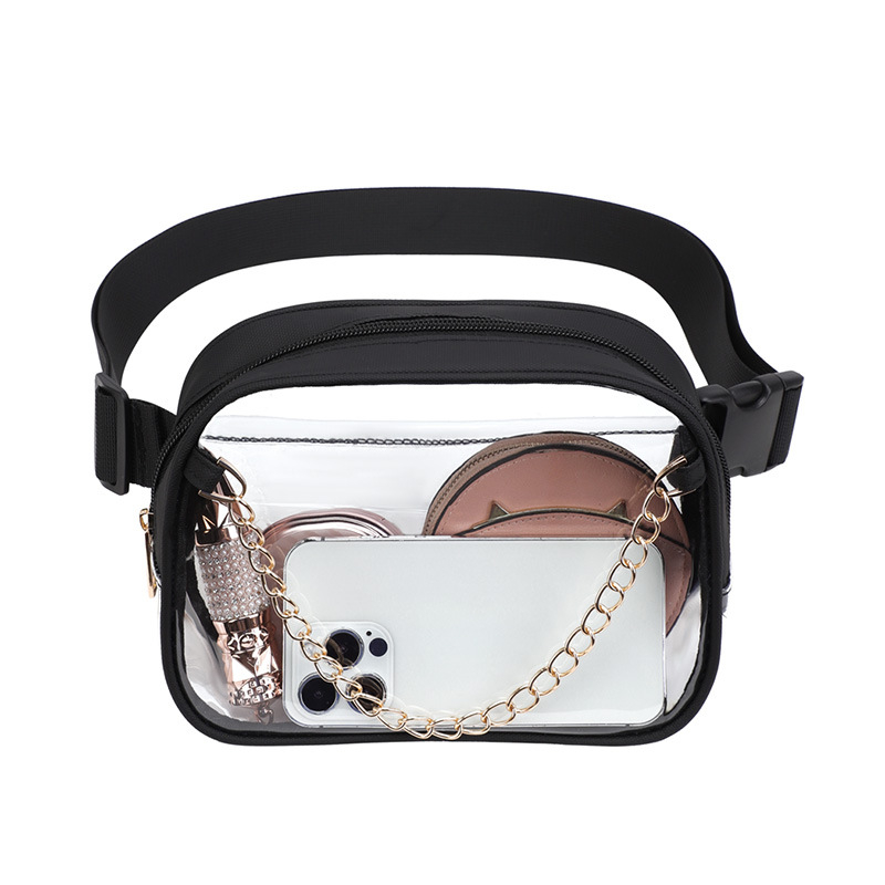 Prozirna PVC ženska crossbody torba, ulični stil, zatvarač, trodimenzionalni dizajn, Tinyat/Tianyi