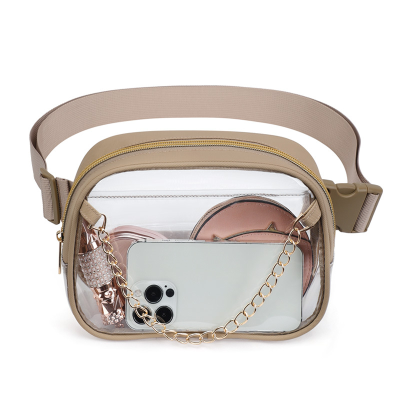 Prozirna PVC ženska crossbody torba, ulični stil, zatvarač, trodimenzionalni dizajn, Tinyat/Tianyi