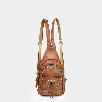 Átalakítható crossbody táska hátizsákkal, PU anyag, poliészter bélés, cipzáras zárás, belső cipzáras zseb, másodlagos rekesz