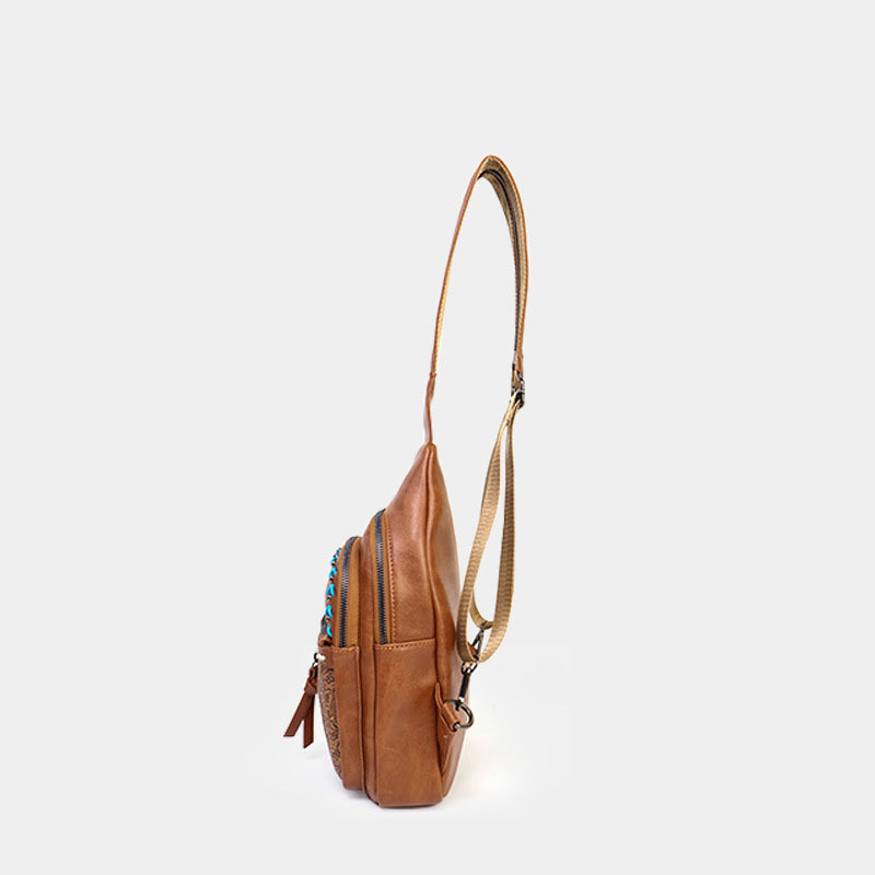 Átalakítható crossbody táska hátizsákkal, PU anyag, poliészter bélés, cipzáras zárás, belső cipzáras zseb, másodlagos rekesz
