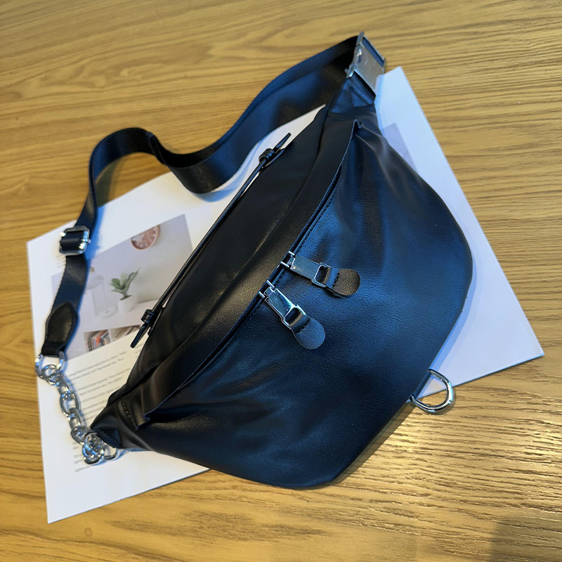 Ženska street-style crossbody torbica od PU kože, zatvaranje zipom, mekana tekstura, unutarnja džep s zipom, dodatni pretinac