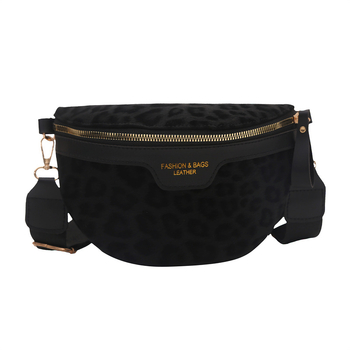 Ženska crossbody torbica s leopard printom – gradska jednostavnost, poseban materijal, horizontalni kvadratni oblik, zatvarač