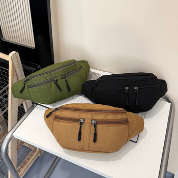 Ženska platnena crossbody torba, gradski stil, jesen-zima 2025 (Materijal: platno; Podstava: poliester; Zatvaranje: zip)