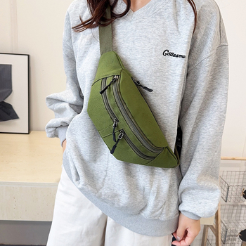 Ženska platnena crossbody torba, gradski stil, jesen-zima 2025 (Materijal: platno; Podstava: poliester; Zatvaranje: zip)