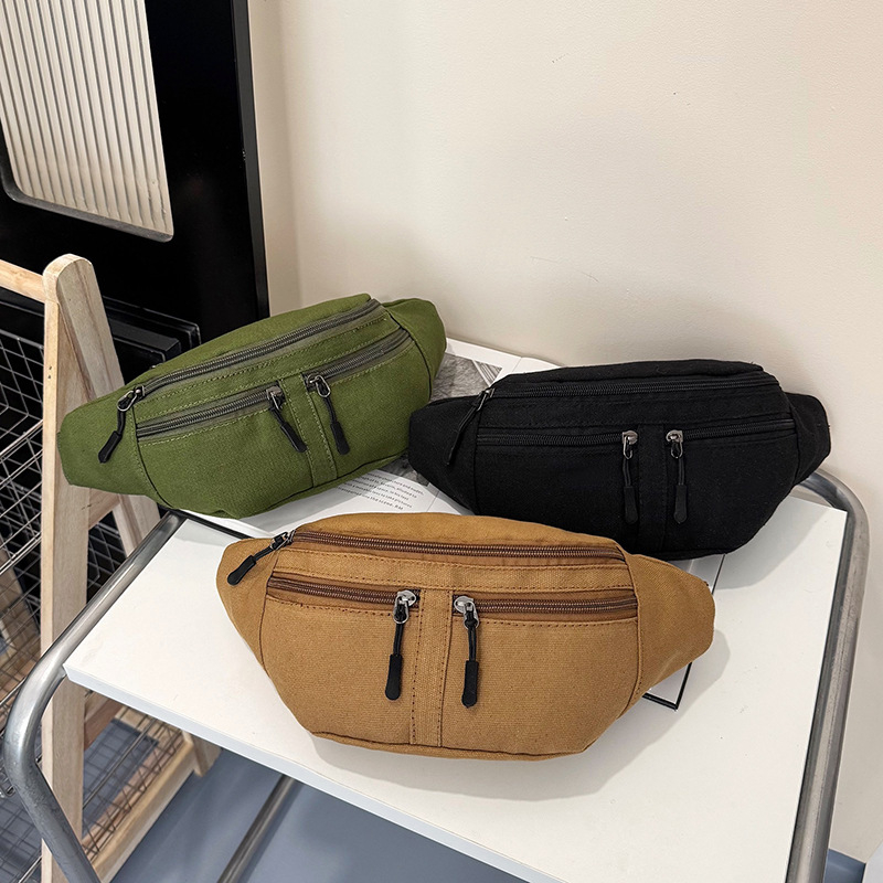 Ženska platnena crossbody torba, gradski stil, jesen-zima 2025 (Materijal: platno; Podstava: poliester; Zatvaranje: zip)