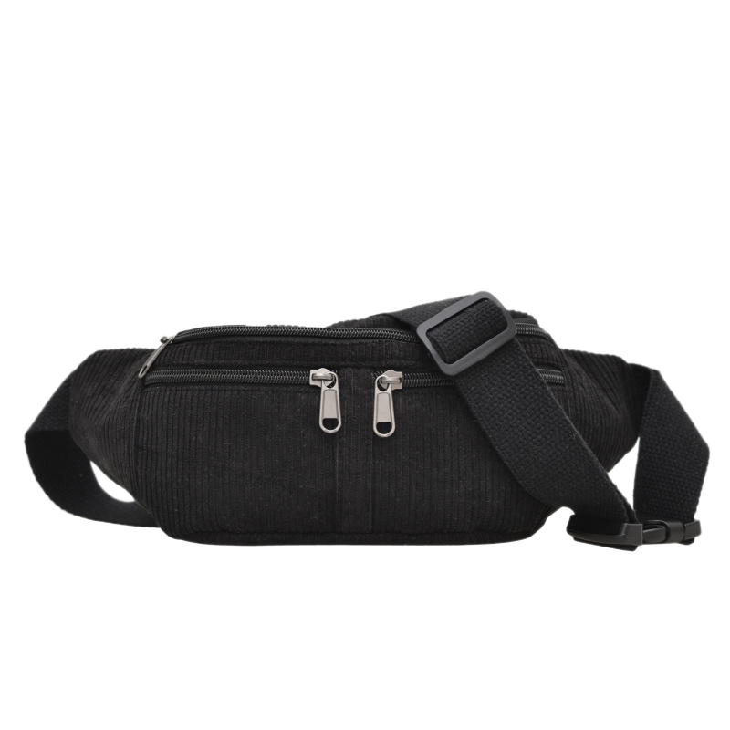 Crossbody torba Corduroy, gradska jednostavnost, Saddle bag stil, Dumpling oblik, zatvaranje zipom