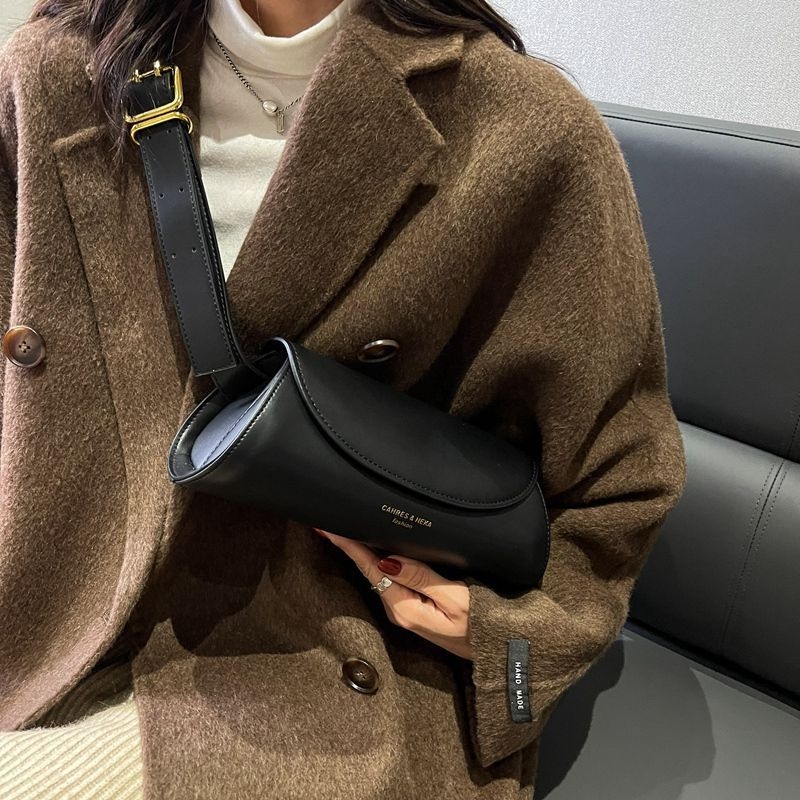 Ženska crossbody torba, casual stil, mala kružna torba, poliester, zatvaranje poklopca, proljeće 2025