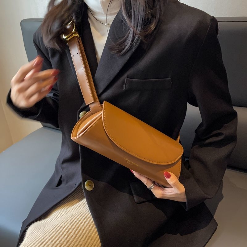 Ženska crossbody torba, casual stil, mala kružna torba, poliester, zatvaranje poklopca, proljeće 2025