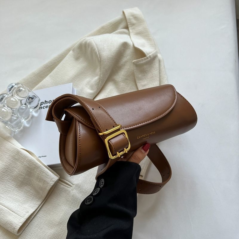 Ženska crossbody torba, casual stil, mala kružna torba, poliester, zatvaranje poklopca, proljeće 2025