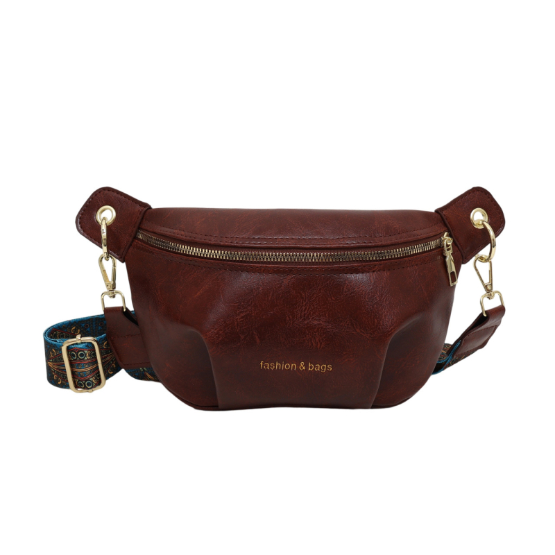 Geantă PU unisex în stil saddle bag, cu fermoar, lansare toamnă 2025