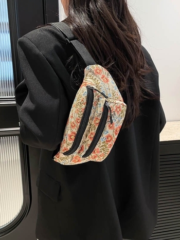 Manwu PU crossbody torba za žene, zatvaranje na zip, podstava od poliestera, trodimenzionalna vanjska površina, Harajuku/Japanski stil